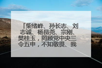 柴绪峰、孙长志、刘志诚、杨昆尧、宗刚、樊桂玉，罔顾党中央三令五申，不知敬畏、我行我素、肆意妄为！